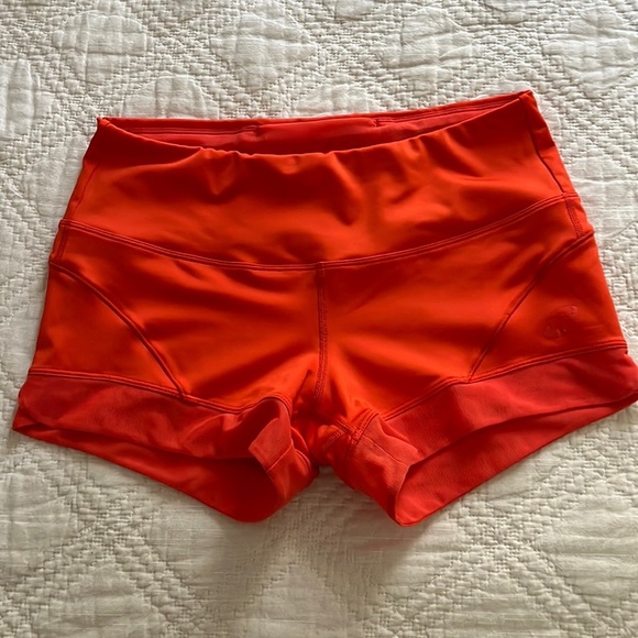 ASICS Strech Running Mesh Details Shorts Bright Orange - Red Sz S - Picture 13 of 13